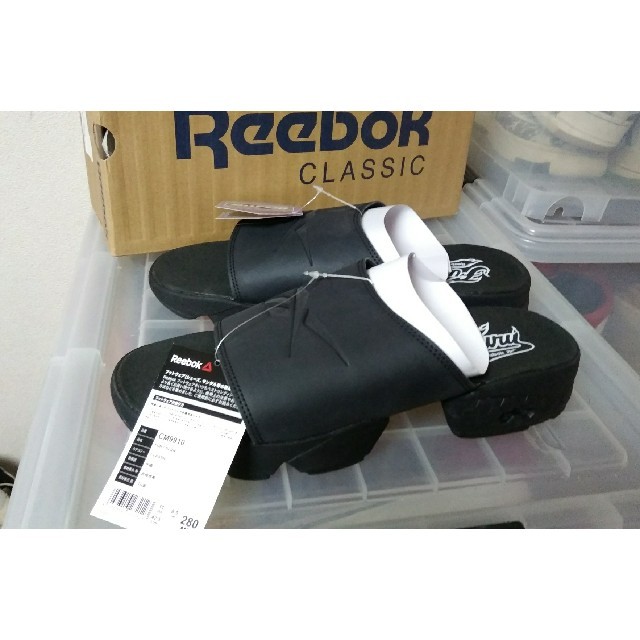 新品未使用 タグ 元箱付Reebok FURY SLIDE 28cmUS11/黒