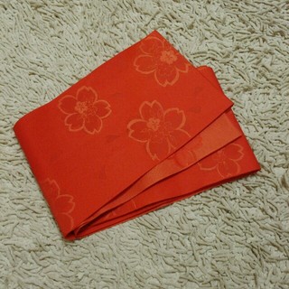ニジュウサンク(23区)の浴衣帯 オレンジ×花刺繍(帯)