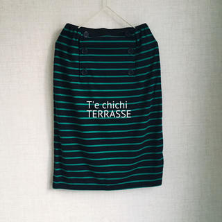 テチチ(Techichi)の【T'e chichi TERRASSE】新品☆ボーダースカート(ひざ丈スカート)