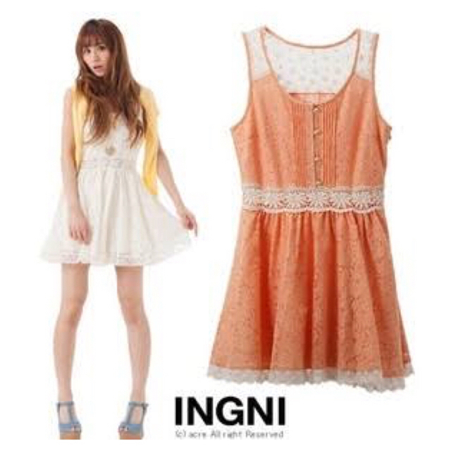 INGNI(イング)のINGNI レースノースリーブワンピース レディースのワンピース(ミニワンピース)の商品写真