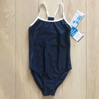 新品 水着 120 女の子 女児 スクール スイミング プール 白パイピング(水着)