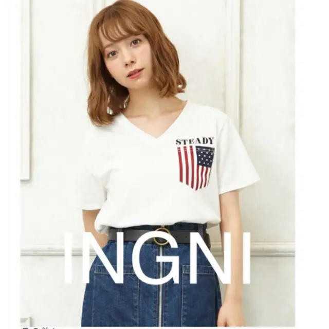 INGNI(イング)の新品★INGNIイング★柄ポケット 半袖 Tシャツ レディースのトップス(Tシャツ(半袖/袖なし))の商品写真