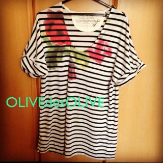 オリーブデオリーブ(OLIVEdesOLIVE)のボーダー ワンピース ＊(ひざ丈ワンピース)