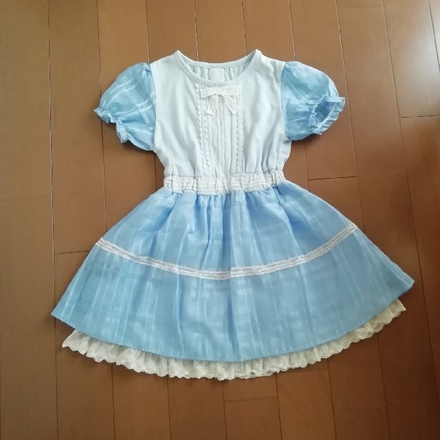 axes femme(アクシーズファム)のaxes 水色ワンピース 130 キッズ/ベビー/マタニティのキッズ服女の子用(90cm~)(ワンピース)の商品写真