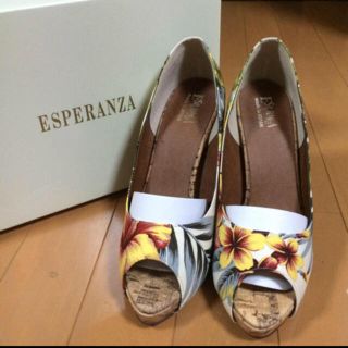 エスペランサ(ESPERANZA)のエスペランサ♡オープントゥパンプス♡新品(ハイヒール/パンプス)