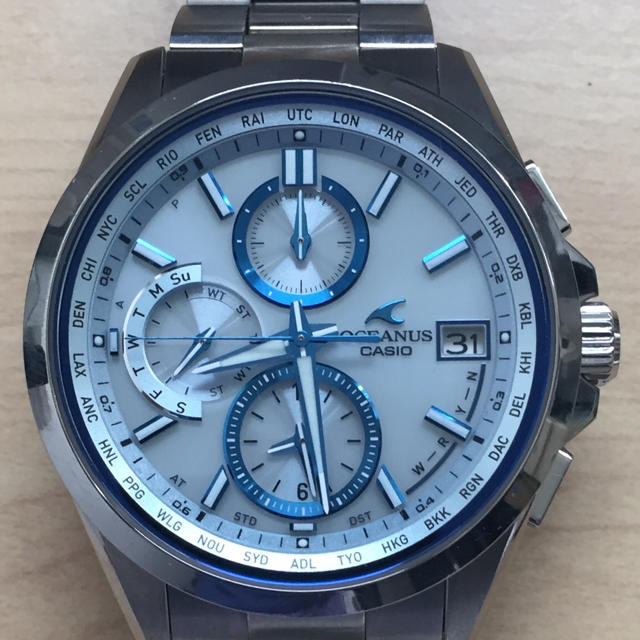 CASIO - 極 美品 カシオ オシアナス ocw t2600 2ajf 電波 チタン 白の+