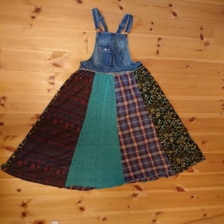 チチカカ(titicaca)のチチカカ パッチワーク サロペットスカート(ロングスカート)