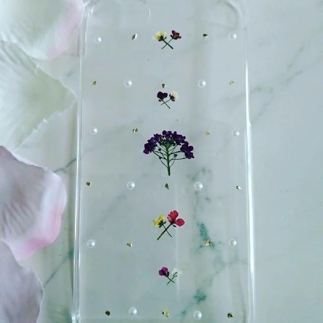 iPhoneケース　ハンドメイド　アリッサムの押し花の通販 by RSI's shop｜ラクマ