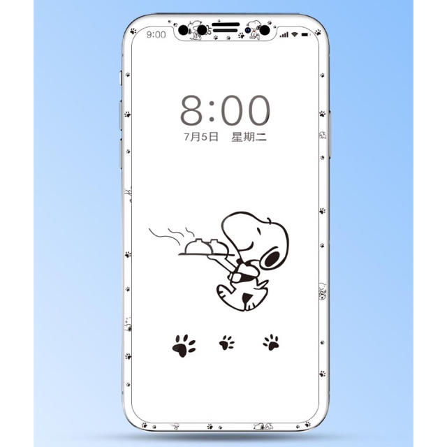 iPhone XR/X/XS☆スヌーピー強化ガラスフィルムホワイトの通販 by ＊フルフル＊｜ラクマ