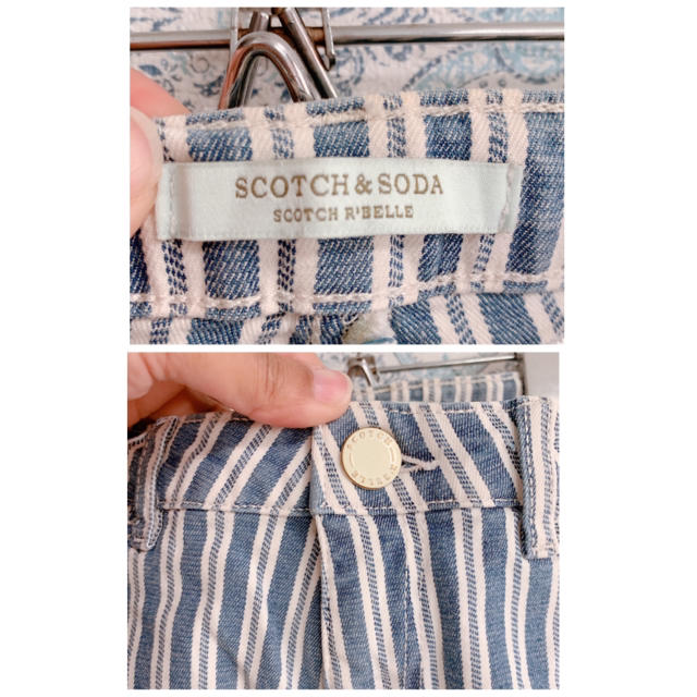 SCOTCH & SODA(スコッチアンドソーダ)の【SCOTCH&SODA】ヒッコリーデニムパンツ 140㌢ 新品 キッズ/ベビー/マタニティのキッズ服女の子用(90cm~)(パンツ/スパッツ)の商品写真