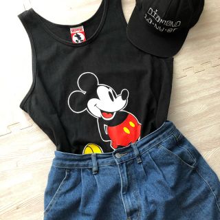 ミッキーマウス(ミッキーマウス)のMickey ミッキーマウス タンクトップ 古着  L(タンクトップ)