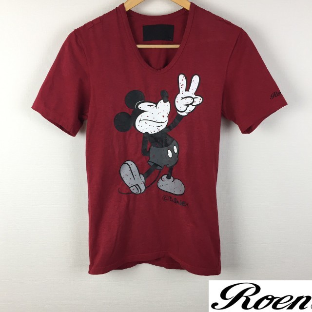 Roen(ロエン)の美品 Roen ロエン 半袖Tシャツ レッド サイズ44 メンズのトップス(Tシャツ/カットソー(半袖/袖なし))の商品写真