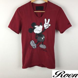 ロエン(Roen)の美品 Roen ロエン 半袖Tシャツ レッド サイズ44(Tシャツ/カットソー(半袖/袖なし))