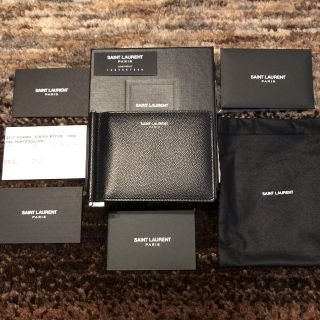 サンローラン(Saint Laurent)のサンローラン ビルクリップ マネークリップ 二つ折り財布 黒 未使用(マネークリップ)