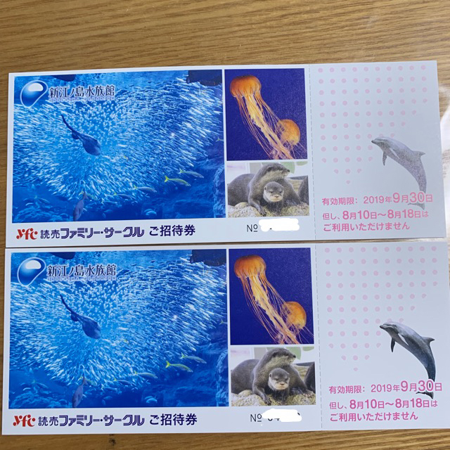 ３枚★新江ノ島水族館招待券