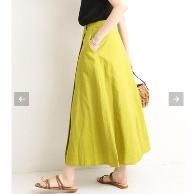 【新品タグ付】SLOBE IENA リネン混ロング巻き風スカート