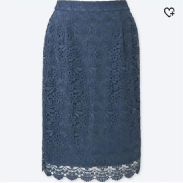 UNIQLO(ユニクロ)のユニクロ レースタイトスカート ネイビー レディースのスカート(ひざ丈スカート)の商品写真