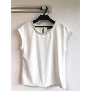 イング(INGNI)のINGNI☆イング☆フレンチスリーブビジュートップス(オフホワイト)(カットソー(半袖/袖なし))