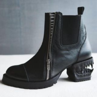 ヨウジヤマモト(Yohji Yamamoto)のhazama宣戦布告のヒールブーツ黒×黒(ブーツ)