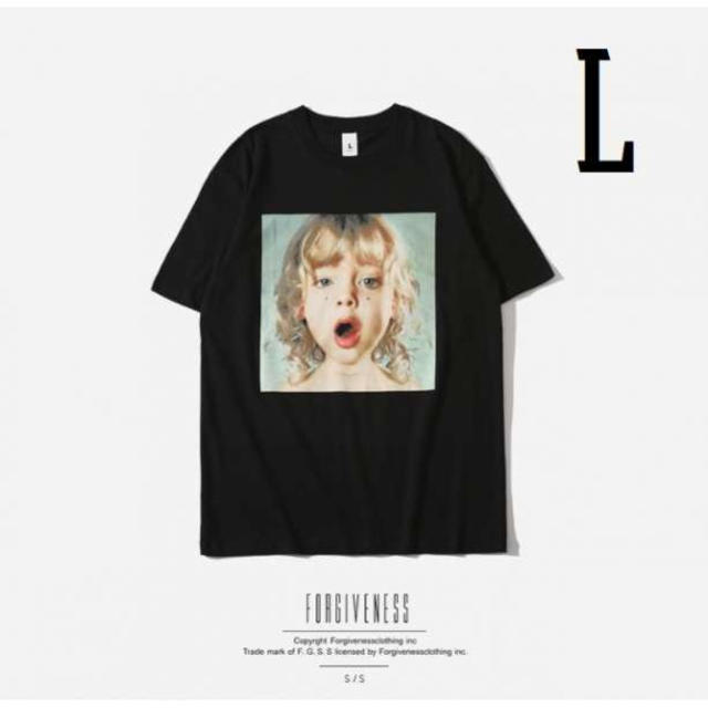 L 黒 女の子 プリント Ｔシャツ おしゃれ かわいい メンズ レディース