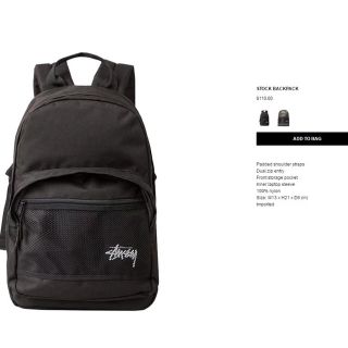 ステューシー(STUSSY)のSTUSSY リュック 新品 正規品 再入荷 早い者勝ち(バッグパック/リュック)