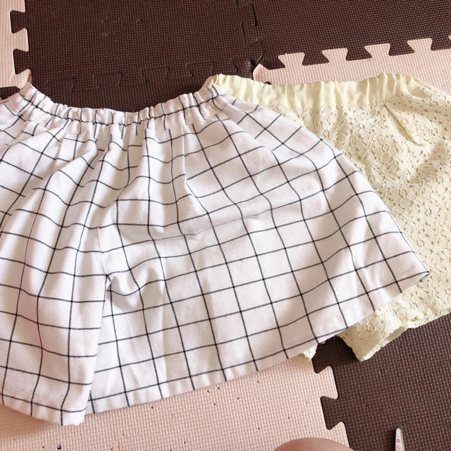 GU(ジーユー)のキッズ  ショートパンツセット GU キッズ/ベビー/マタニティのキッズ服女の子用(90cm~)(パンツ/スパッツ)の商品写真