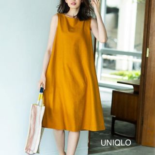 ユニクロ(UNIQLO)の新品 UNIQLO リネンブレンド Aラインワンピース IENA  SHIPS(ひざ丈ワンピース)