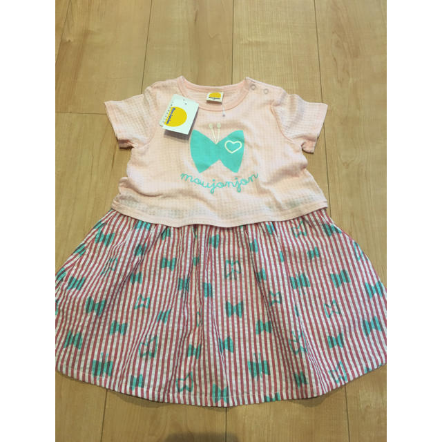 mou jon jon(ムージョンジョン)の【新品】moujonjon＊90cm ワンピース キッズ/ベビー/マタニティのキッズ服女の子用(90cm~)(ワンピース)の商品写真