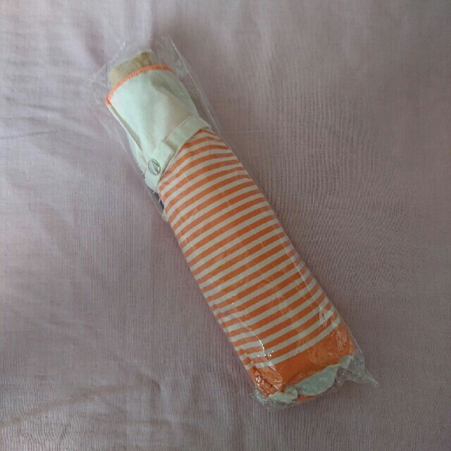 折り畳み 日傘 オレンジボーダー レディースのファッション小物(傘)の商品写真