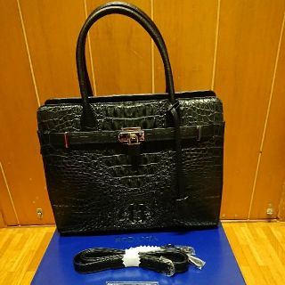 クロコダイル(Crocodile)のクロコダイル  黒 ロダニア バッグ 未使用(ハンドバッグ)