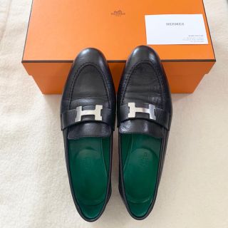 エルメス(Hermes)の国内購入 エルメス HERMES ローファー モカシン paris ブラック(ローファー/革靴)