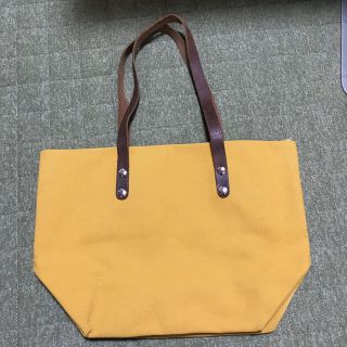 ハンドメイド キャンバスバック イエロー(トートバッグ)