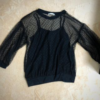 ザラ(ZARA)のドット チュールトップス(Tシャツ(半袖/袖なし))