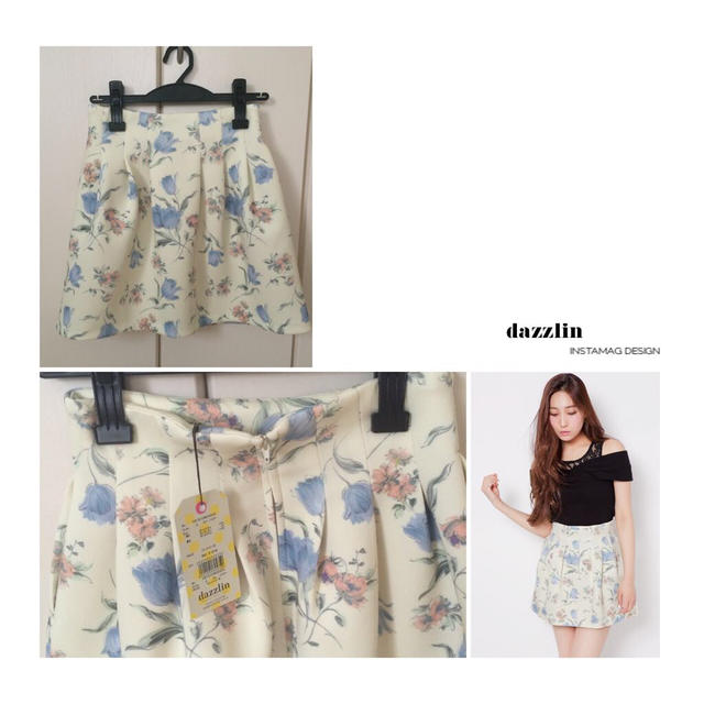 dazzlin(ダズリン)の今季♡チューリップ柄スカート レディースのスカート(ミニスカート)の商品写真