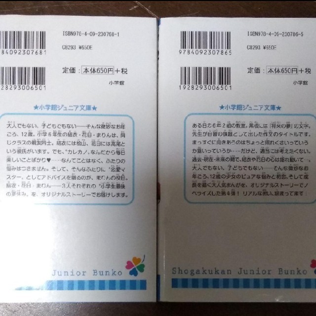 小学館(ショウガクカン)の「12歳。～きみのとなり～」「12歳。~そして、みらい~」小学館ジュニア文庫 エンタメ/ホビーの本(文学/小説)の商品写真