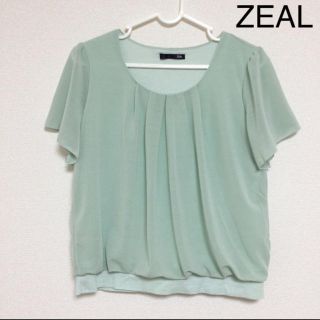 【ZEAL】ミントグリーン、シフォントップス(カットソー(半袖/袖なし))