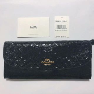 コーチ(COACH)のCOACH シグネチャー 長財布 ブラック ラメ(財布)