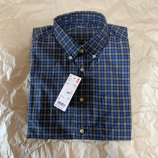 UNIQLO(ユニクロ)のチェックシャツ 長袖 (S) Blue メンズのトップス(シャツ)の商品写真