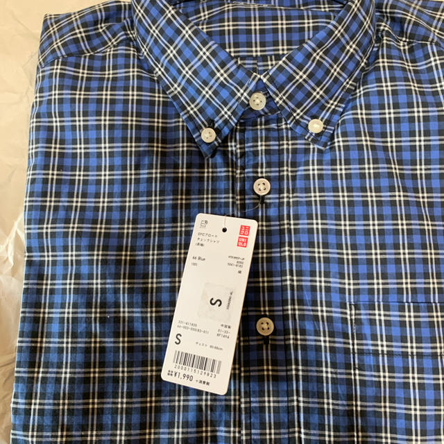 UNIQLO(ユニクロ)のチェックシャツ 長袖 (S) Blue メンズのトップス(シャツ)の商品写真