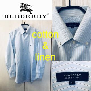 バーバリーブラックレーベル(BURBERRY BLACK LABEL)の激安 早い者勝ち！バーバリー ブラック コットンリネン シャツ(シャツ)