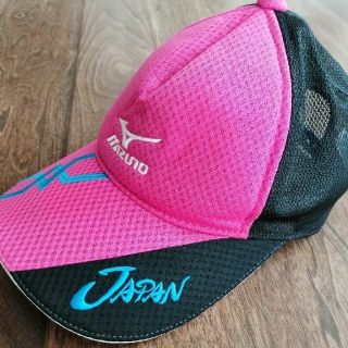 ミズノ(MIZUNO)のミズノ　MIZUNO　japan キャップ　ピンク/ブラック(その他)