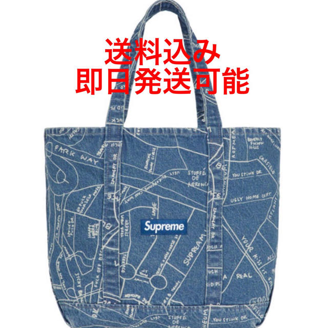 supreme  Gonz map denim tote デニムトート 青