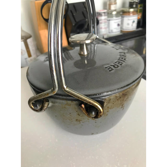 STAUB - 【3万 ジャンク】staub ラウンド ティーポット グレー ケトル