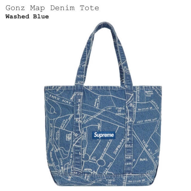 supreme gonz map denim tote シュプリーム トート