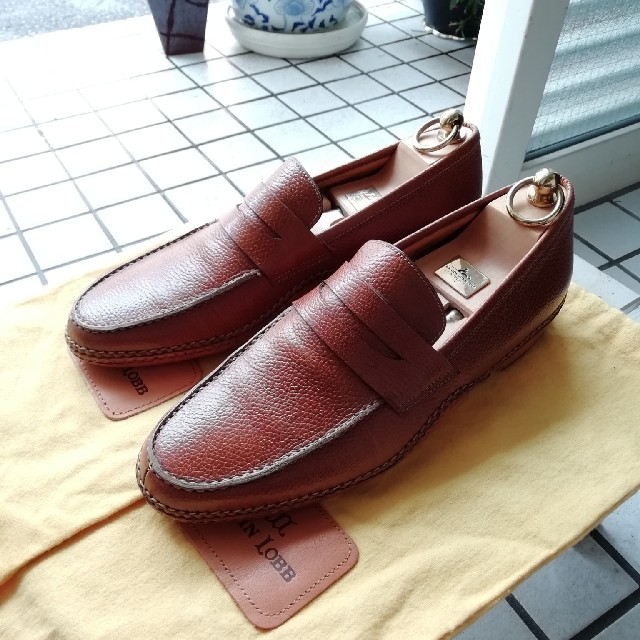 美品 保存袋付 ジョンロブ ボルネオ 7.5靴/シューズ