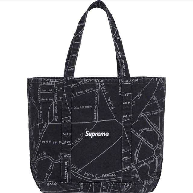 supreme Gonz Map Denim Tote