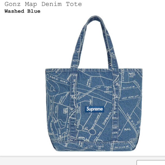 Supreme Gonz Map Denim Tote