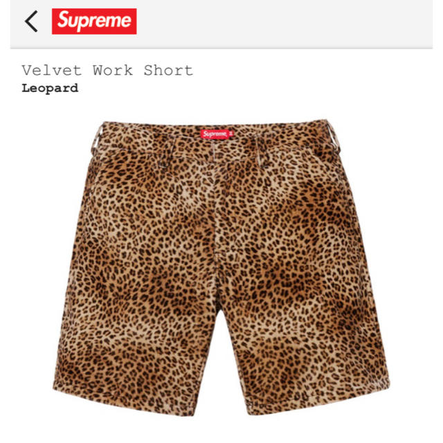 Supreme Velvet Work Short Leopard 34