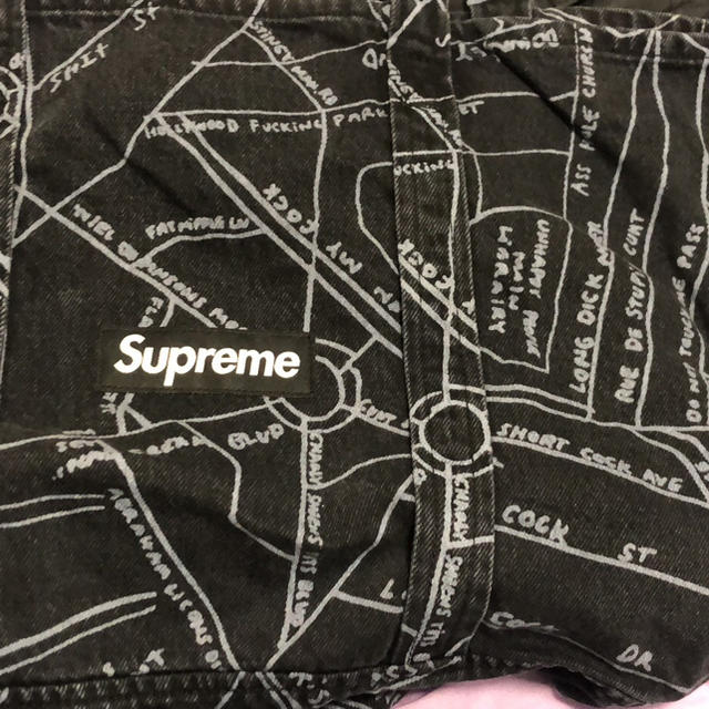 Supreme Gonz Map Denim Tote 黒