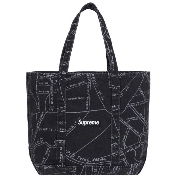 supreme gonz map denim tote ブラック